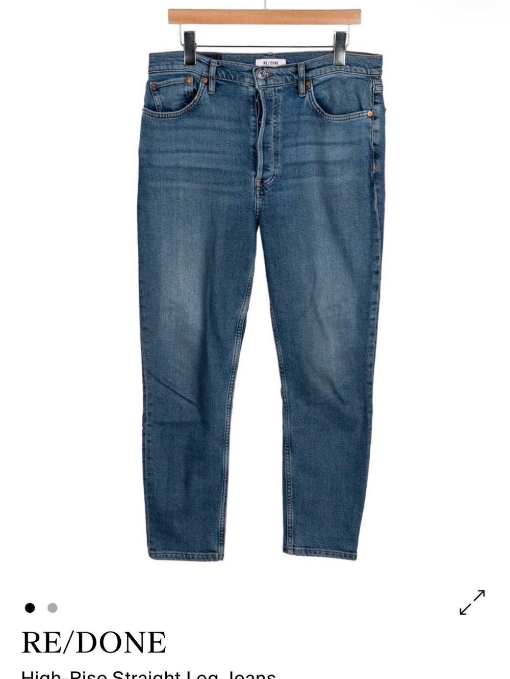 RE/DONE High-Rise Straight Leg Jeans - Blue